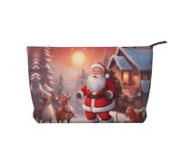 WZYCWB Winter Santa Claus Patterned Toiletry Storage Bag, Essential for organizing Cosmetics and Skincare Products.