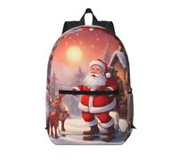 WZYCWB winter Santa Claus Printed backpack with pockets - suitable for work, business trips, travel, sports