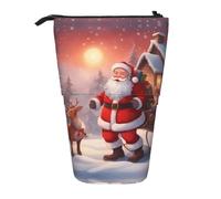 WZYCWB Winter Santa Claus Printed Retractable Pen Holder Suitable for use as a Simple Cosmetic Bag, Wallet, etc.
