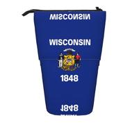 WZYCWB Wisconsin State Flag Printed Retractable Pen Holder for Dorm or Office use.