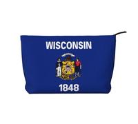 WZYCWB Wisconsin State Flag Printed Travel Cosmetic Bag, Perfect for Business Trips and Vacations.