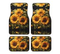 WZYCWB with the yellow sunflower Patterned car mats 4-piece set | For cars/SUVs/trucks | Firm fit without displacement