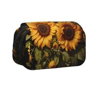 WZYCWB with the yellow sunflower Patterned Portable Pencil Case ideal for organizing pens in the office or storing makeup brushes
