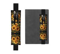 WZYCWB with The Yellow Sunflower Printed Large-Capacity PVC Pen Holder + Creative Diary Pen Bag Set with Elastic Band Anti-Slip Design