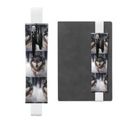 WZYCWB wolves Diary pencil pouches, PVC pen holders and pen holders with elastic bands, and bookmarks are the best gift choices., White, One Size