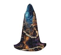 WZYCWB Wonderful Road S Patterned Hooded Cape Cosplay Costume - Holiday Party Costume Props