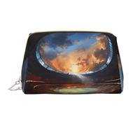 WZYCWB Wonderful soccer game Leather cosmetic bag with pockets, portable travel cosmetic bag, large capacity cosmetic storage bag,