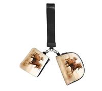 WZYCWB Wristlet Coin Purse for Unisex, Polyester, Zip Closure, 10 x 12 x 3 cm, Animal Print, 2 Compartments