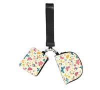 WZYCWB Wristlet Coin Purse for Unisex, Polyester, Zip Closure, 10 x 12 x 3 cm, Butterfly Print, 2 Compartments