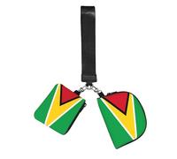 WZYCWB Wristlet Coin Purse for Unisex, Polyester, Zipper Closure, 10 x 12 x 3 cm, Flag of Guyana Print, 2 Compartments