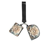WZYCWB Wristlet Coin Purse for Unisex, Polyester, Zipper Closure, 10 x 12 x 3 cm, Floral Print, 2 Compartments