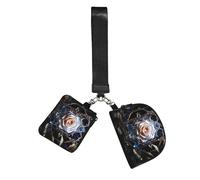 WZYCWB Wristlet Coin Purse Unisex Black Polyester Zip 10 x 12 x 3 cm Crystal Rose Print with 2 Compartments