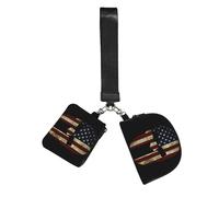 WZYCWB Wristlet Coin Purse Unisex Black Polyester Zip Closure 10 x 12 x 3 cm USA Flag Spartan Print with 2 Pockets