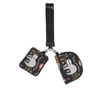 WZYCWB Wristlet Coin Purse Unisex Black Polyester Zipper 12 x 10 x 3 cm Animal Print with 2 Pockets