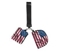 WZYCWB Wristlet Coin Purse Unisex Polyester with Zip Closure, 10 x 12 x 3 cm, American Flag Print, 2 Compartments