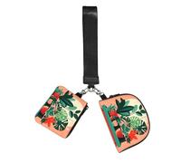 WZYCWB Wristlet Coin Purse Unisex Polyester with Zip Closure, 10 x 12 x 3 cm, Tropical Plant Print, 2 Compartments