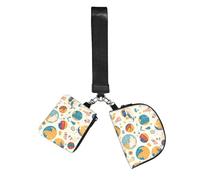 WZYCWB Wristlet Coin Purse Unisex Polyester Zip 10 x 12 x 3 cm Colourful Basketball Print with 2 Compartments
