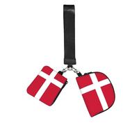 WZYCWB Wristlet Coin Purse Unisex Polyester Zip 10 x 12 x 3 cm Danish Flag Print with 2 Compartments