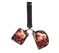WZYCWB Wristlet Coin Purse Unisex Polyester Zip 10 x 12 x 3 cm Santa Claus Print with 2 Compartments