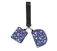 WZYCWB Wristlet Coin Purse Unisex Polyester Zipper 12 x 10 x 3 cm Cactus and Floral Print with 2 Compartments