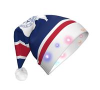 WZYCWB Wyoming State Flag Adult Santa Hats, Plush New Year Christmas Party Gifts, Unisex New Year LED Light Santa Hats