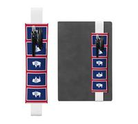 WZYCWB Wyoming State Flag Diary pencil pouches, PVC pen holders and pen holders with elastic bands, and bookmarks are the best gift choices., White, One Size