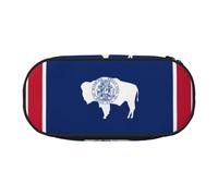 WZYCWB Wyoming State Flag Large Capacity Pencil Bag - Multifunctional Storage Box, Portable and Durable Pencil Bag for Office and School Supplies