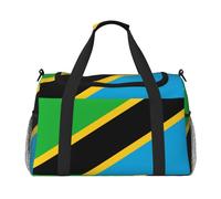 WZYCWB Wyoming State Flag Printed fitness travel bag. Perfect for yoga training, short trips, and swimming gear., Tanzania Flag, One Size