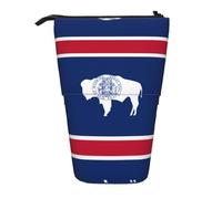 WZYCWB Wyoming State Flag Printed Retractable Pen Holder Suitable for use as a Simple Cosmetic Bag, Wallet, etc.