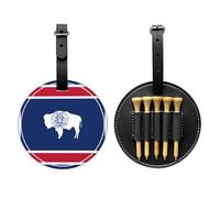 WZYCWB Wyoming State Flag Special Printed Golf tee Storage Bag - Portable Hanging Buckle Design