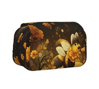 WZYCWB Yellow flowers Portable Pencil Case ideal for organizing pens in the office or storing makeup brushes