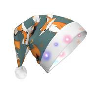 WZYCWB Yellow fox Adult New Year Christmas hat, with LED lights, unisex plush Christmas hat, New Year Christmas party gift