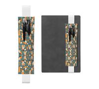 WZYCWB Yellow fox Diary pencil pouches, PVC pen holders and pen holders with elastic bands, and bookmarks are the best gift choices., White, One Size