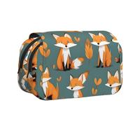WZYCWB Yellow fox Patterned Portable Pencil Case ideal for organizing pens in the office or storing makeup brushes