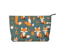 WZYCWB Yellow Fox Patterned Toiletry Storage Bag, Essential for organizing Cosmetics and Skincare Products.