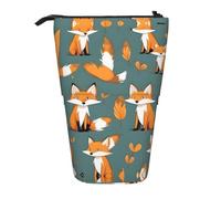 WZYCWB Yellow Fox Printed Retractable Pen Holder Suitable for use as a Simple Cosmetic Bag, Wallet, etc.