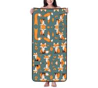 WZYCWB Yellow Fox Printed Super Soft Bath Towel (27x55 inches), Absorbent and Quick-Drying Towel, Suitable for Bathroom, spa, Gym,