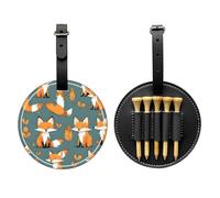 WZYCWB Yellow Fox Special Printed Golf tee Storage Bag - Portable Hanging Buckle Design
