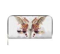 WZYCWB yellow leaf Leather clutch bags zipper wallets and card holders are perfect for travel or daily use, Wine Illustrations, One Size