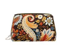 WZYCWB Yellow Pattern Printed Leather Cosmetic Bag - Stylish and Portable Cosmetic Storage Bag