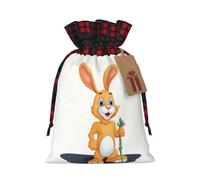 WZYCWB Yellow rabbit Christmas Gift Bags for Christmas Party Supplies Decorations, 8.3 * 11.8 Inch Colorblock Burlap Drawstring Gift Bags,