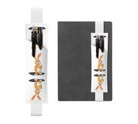 WZYCWB Yellow rabbit Leather Pen Holder Bookmark, Adjustable Leather Pen Holder, Perfect for Back to School Christmas Gifts