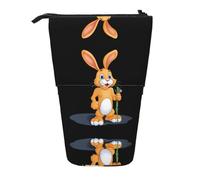 WZYCWB Yellow Rabbit Printed Retractable Pen Holder Suitable for use as a Simple Cosmetic Bag, Wallet, etc.