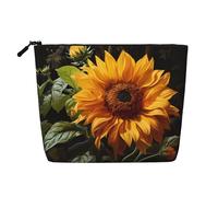 WZYCWB yellow sunflower on a brown background Patterned cosmetic bag, travel cosmetic bag, multifunctional storage bag, storage for daily necessities