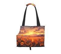 WZYCWB Yellow sunflowers at sunset Lightweight travel bag for cats & breathable small dog shoulder bag for easy portability