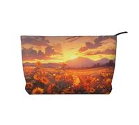 WZYCWB Yellow Sunflowers at Sunset Patterned Toiletry Storage Bag, Essential for organizing Cosmetics and Skincare Products.