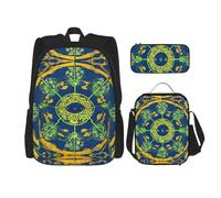 WZYCWB Yin Yang Totem School Bag + Pencil case + Lunch Bag Combination Backpack Suitable for Everyday Commuting