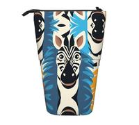 WZYCWB Zebra Head Printed Retractable Pen Holder Suitable for use as a Simple Cosmetic Bag, Wallet, etc.