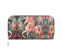 WZYCWB Zebra Leather clutch bags zipper wallets and card holders are perfect for travel or daily use, Pink Paper Cut Unicorn, One Size