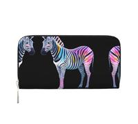 WZYCWB Zebra Leather clutch bags zipper wallets and card holders are perfect for travel or daily use, Black, One Size